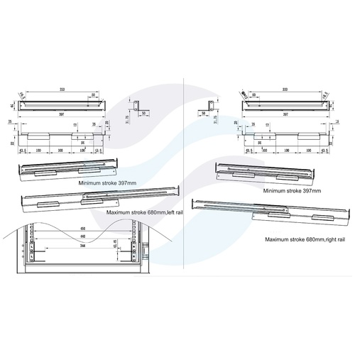 LANBERG AK-1901-B Szyny montażowe Rack 19" 1U, montaż doczołowy przód/tył, regulowane 397-680mm, udźwig 90kg, czarne 5