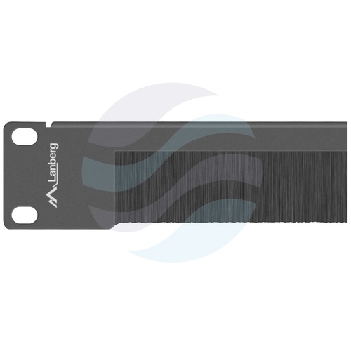 LANBERG AK-1103-B Przepust / Panel szczotkowy Rack 19" 1U stalowy, mocowanie doczołowe, czarny 2
