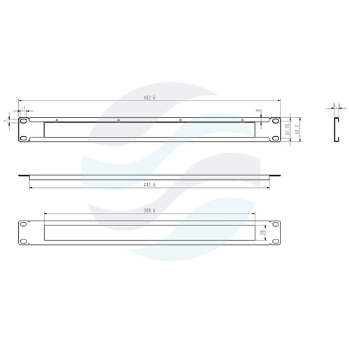 LANBERG AK-1101-S Przepust / Panel szczotkowy Rack 19" 1U, mocowanie doczołowe, stalowy, szary 3