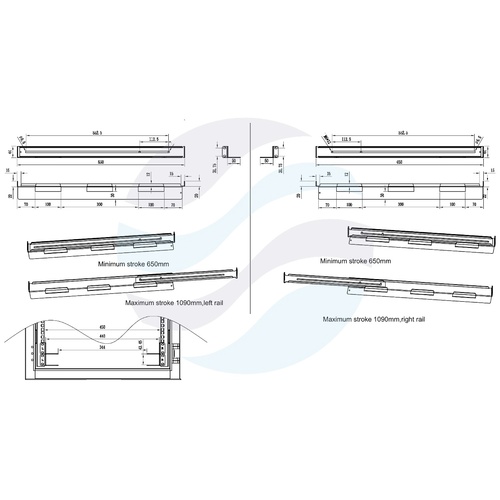 LANBERG AK-1902-B Szyny montażowe, czteropunktowe do szaf Rack 19" regulowane 650-1090mm, zestaw, czarne 5