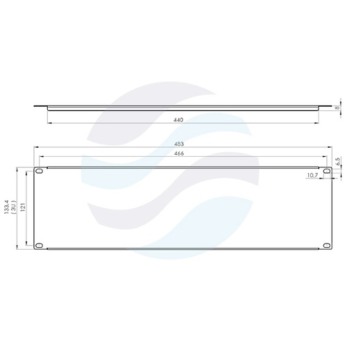 STALFLEX S-RP19-3U-B Panel maskujący / zaślepiający Rack 19" 3U, czarny 2