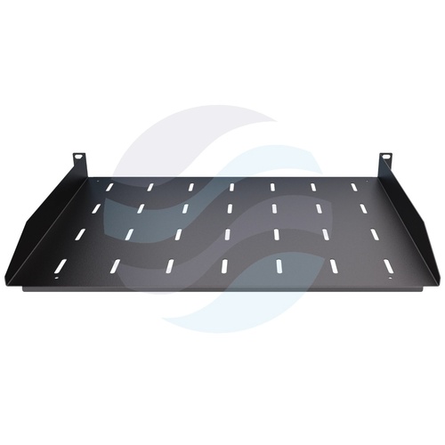 Półka stała 1U 19" 350mm z przepustem, czarna 5