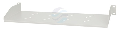 Półka stała 19" 1U 170mm perforowana, montaż doczołowy (przód), stal, udźwig 25kg, szara 4