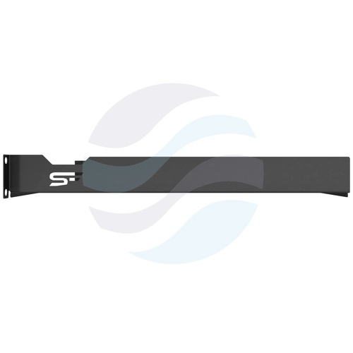 Półka stała 19" 1U 350mm perforowana, montaż doczołowy (przód), stal 1mm, udźwig 25kg, czarna 3
