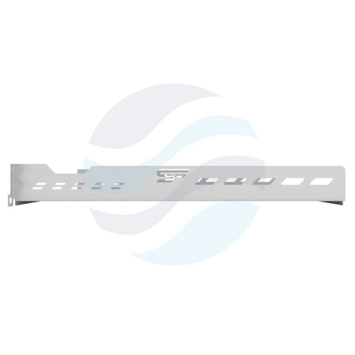 Półka stała 19" 1U z otworami, głębokość 350mm, montaż doczołowy do przednich belek, perforowana, wym. 489x52x350mm, udźwig 15kg, stal 1mm, szara 4
