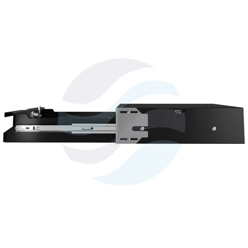 Szuflada zamykana Rack 19" 2U 320mm wysuwana, zamek z kluczem, przepust kablowy, regulacja ±40mm, nośność 20kg, czarna 5