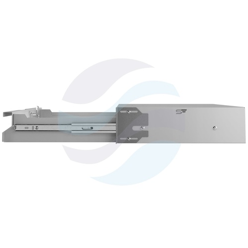 Szuflada zamykana Rack 19" 2U 320mm wysuwana, zamek z kluczem, przepust kablowy, regulacja ±40mm, nośność 20kg, szara 8