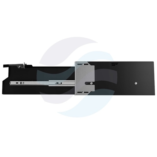Szuflada zamykana Rack 19" 3U 320mm wysuwana, zamek z kluczem, wyłamywany przepust kablowy, nośność 20kg, czarna 8