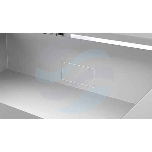 Szuflada zamykana Rack 19" 3U 320mm wysuwana, zamek z kluczem, przepust kablowy, regulacja ±40mm, nośność 20kg, szara 7