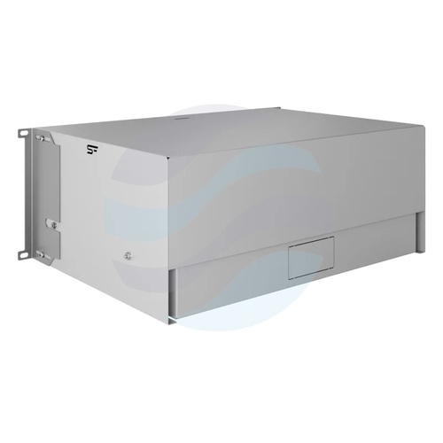 Szuflada zamykana Rack 19" 4U 320mm wysuwana, zamek z kluczem, wyłamywany przepust kablowy, regulacja ±40mm, nośność 15kg, szara 11