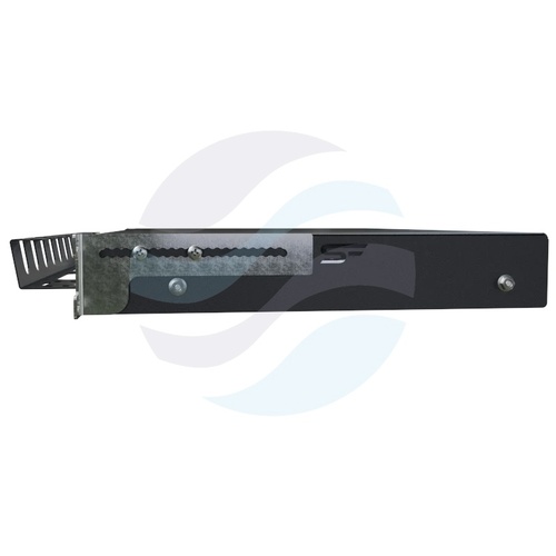 Szuflada zapasu kabla Rack 19" 1U 270mm, pełny wysuw 110%, grzebień na rzepy, przetłoczenia na kable, stal RAL9005, czarna 4