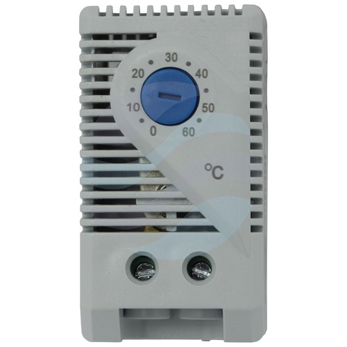 Termostat jednofunkcyjny zamykający do sterowania pracą wentylatora NC 230VAC zakres 0‑60 °C, biały 4