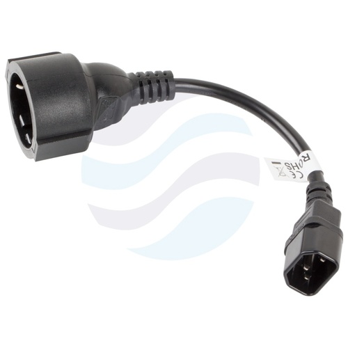 Kabel zasilający 230V UPS z gniazdem Schuko/C14 10A 15cm 2