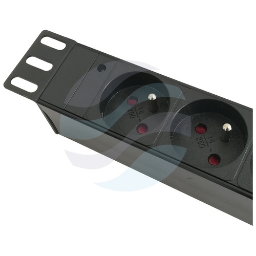 Listwa zasilająca Rack 19" 1U, 9 gniazd, kontrolka LED, dłg. kabla 1.8m 3