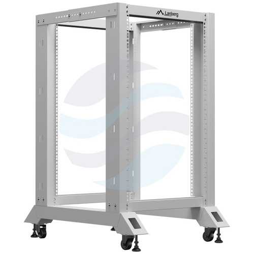 LANBERG OR01-6818-S Stelaż / Rama szafy rack 19" 15U 600x600, regulowana głębokość 576-1033mm, do 600kg, Open Frame Rack, czarna 2