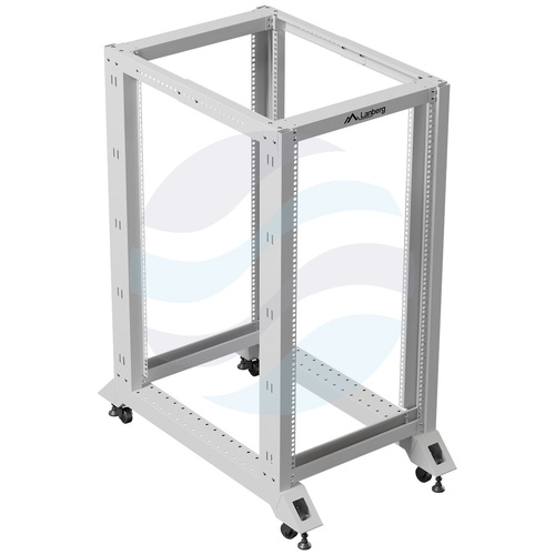 LANBERG OR01-6022-S Stelaż / Rama szafy rack 19" 18U 600x800, regulowana głębokość 430-590mm, do 600kg, Open Frame Rack, szara 2