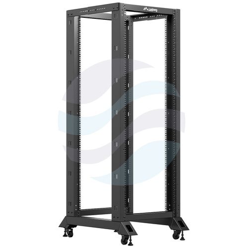LANBERG OR01-6832-B Stelaż / Rama szafy rack 19" 32U 600x1000, regulowana głębokość 550-790mm, do 600kg, Open Frame Rack, czarna 2