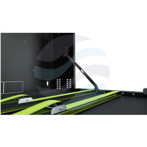 Szafka Telekomunikacyjna multimedialna 19" 3U, wisząca pionowa, metalowa 580x500x180, drzwi opuszczane, czarna 2