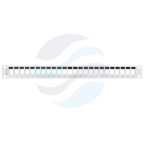 LANBERG Panel pusty 19" 1U na 24x keystone z podporą, szary 3