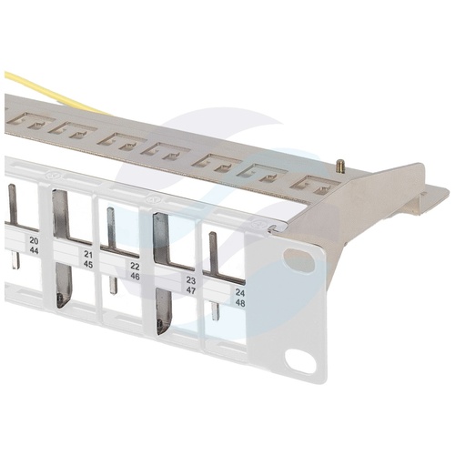 LANBERG PPKS-1248-S Panel pusty 19" 1U na 48x keystone RJ-45, szary 2