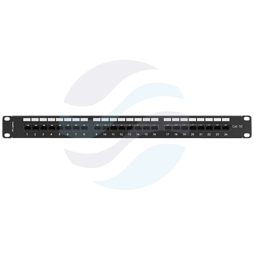 LANBERG PPU5-1124-B Patch panel UTP 24-port RJ-45 KRONE, kat.5e, rack 19" 1U z tacką, czarny 5