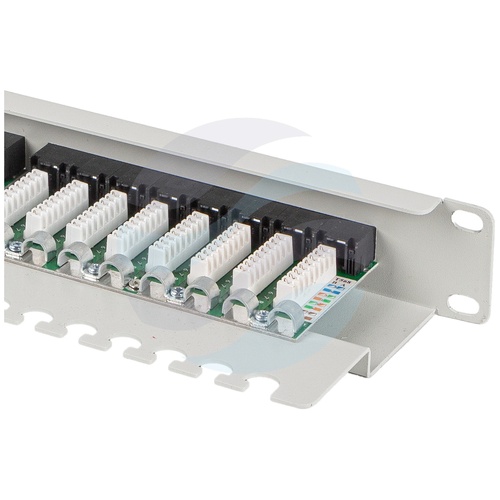 LANBERG PPU5-1124-S Patch panel UTP 24-port RJ-45 KRONE, kat.5e, rack 19" 1U z tacką, szary 2
