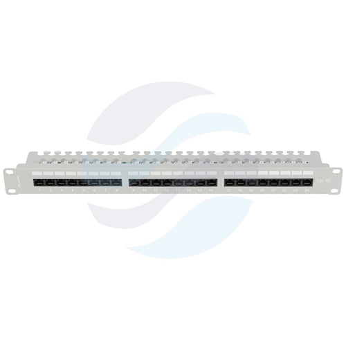 LANBERG PPU5-1124-S Patch panel UTP 24-port RJ-45 KRONE, kat.5e, rack 19" 1U z tacką, szary 7