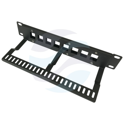 Panel pusty 10" 1U na 8x keystone RJ45, z tacką, czarny 2