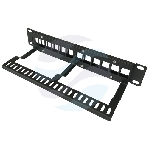 Panel pusty 10" 1U na 12x keystone RJ45, UTP, czarny 2