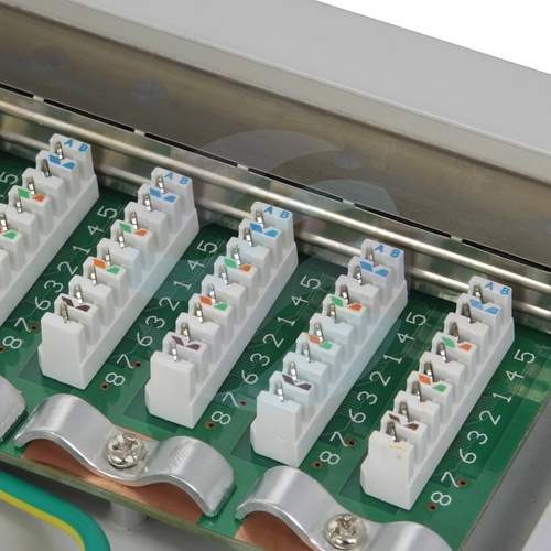 Patch panel STP 12-port RJ-45, kat.5e, desktop z półką, szary 4