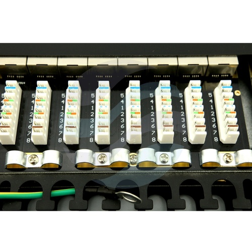Patch panel STP 48-port RJ-45 KRONE, kat.6, rack 19" 1U z podstawką, czarny 3