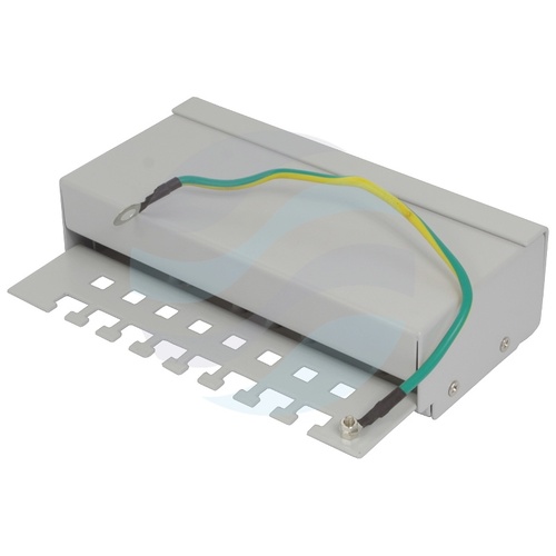 Patch panel STP 8-port RJ-45, kat.5e, desktop z półką, szary 3