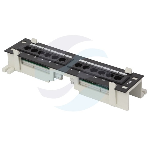 Patch panel UTP 12-port RJ-45, kat.6, rack 10" 1U, czarny 3