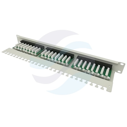 Patch panel UTP 24-port RJ-45 KRONE, kat.5e, rack 19" 1U z tacką, szary 2