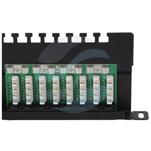 Patch panel UTP 24-port RJ-45 KRONE, kat.6, rack 19" 0.5U z podstawką, czarny 2