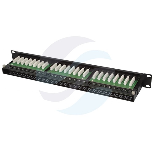 Patch panel UTP 48-port RJ-45, kat.6, rack 19" 1U z tacką, czarny 2