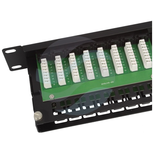 Patch panel UTP 48-port RJ-45, kat.6, rack 19" 1U z tacką, czarny 3