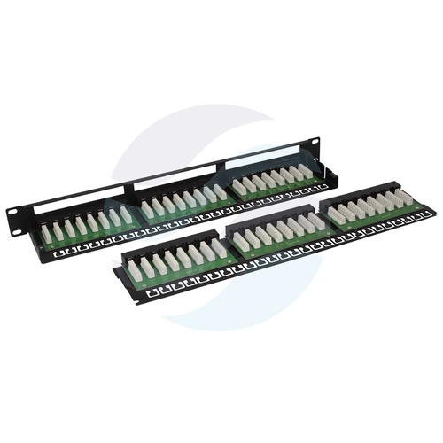 Patch panel UTP 48-port RJ-45, kat.6, rack 19" 1U z tacką, czarny 5