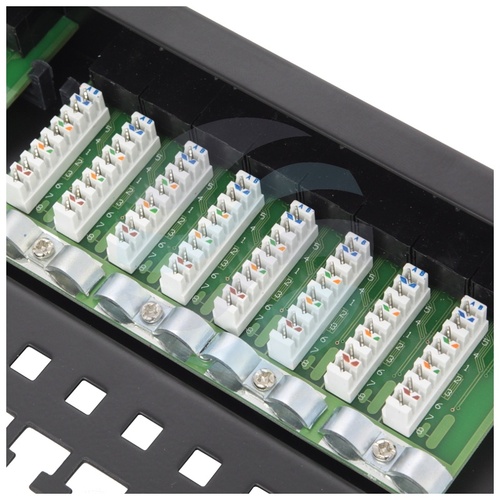 Patch panel UTP 24-port RJ-45 KRONE, kat.5e, rack 19" 1U z półką 2