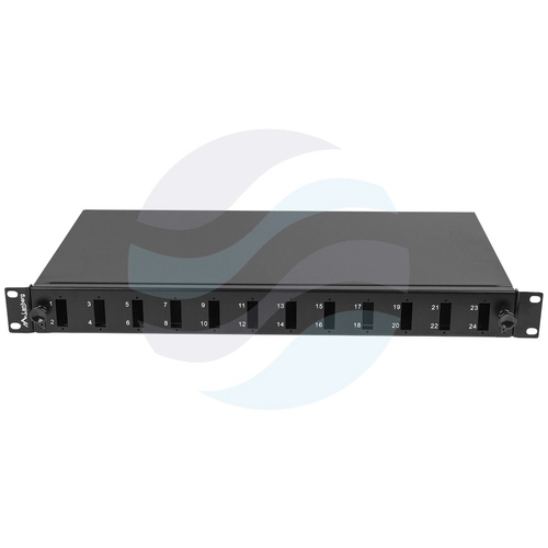 Lanberg FOP1-12SD-LQB Przełącznica światłowodowa 19" 1U wysuwana 12x SC Duplex / LC Quad, czarna 2