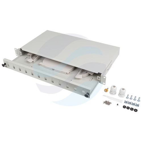 LANBERG Przełącznica światłowodowa 1U 19" wysuwana 12x SC Simplex/ LC Duplex, szara 2