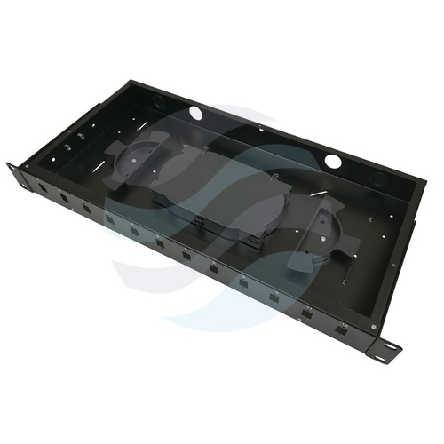 Przełącznica światłowodowa 19" 1U 12x SC Simplex / LC Duplex, czarna 3