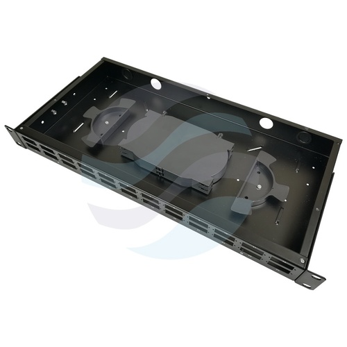 Przełącznica światłowodowa 19" 1U 24x SC Duplex / LC Quad, czarna 4
