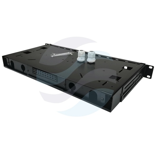 Przełącznica światłowodowa 19" 1U wysuwana 24x SC Simplex / LC Duplex, czarna 4