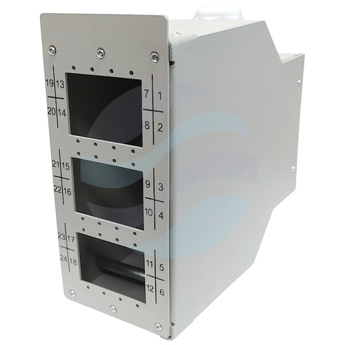 Przełącznica światłowodowa na szynę DIN 12x SC Duplex / LC Quad, szara 3