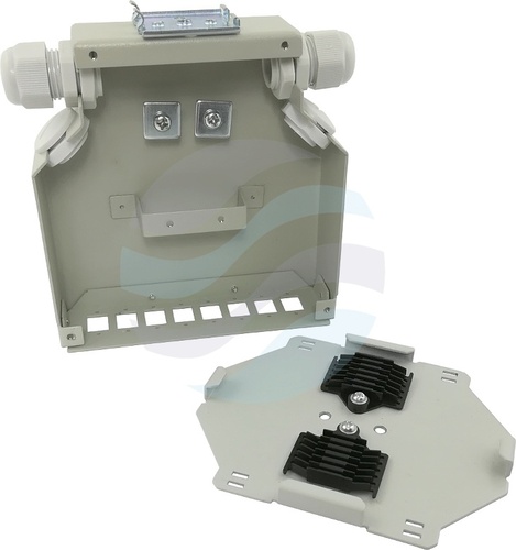Przełącznica światłowodowa na szynę DIN, 8x SC Simplex / LC Duplex, szara 2