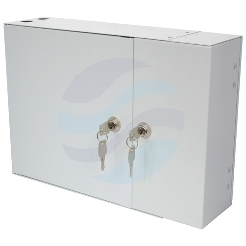 Przełącznica światłowodowa naścienna dwudrzwiowa 24x SC Duplex / LC Quad, szara 2