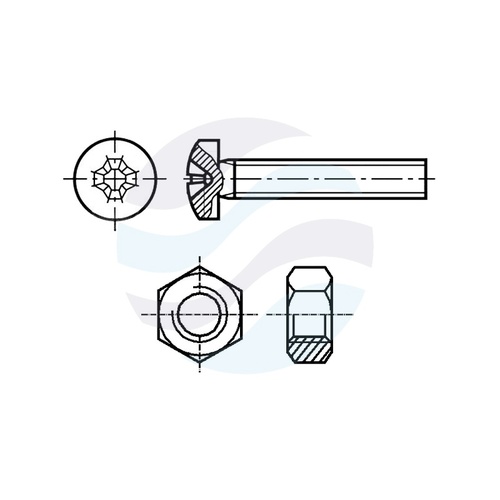 Śruba z nakrętką do adapterów światłowodowych M2x8mm, opak. 100szt. 2
