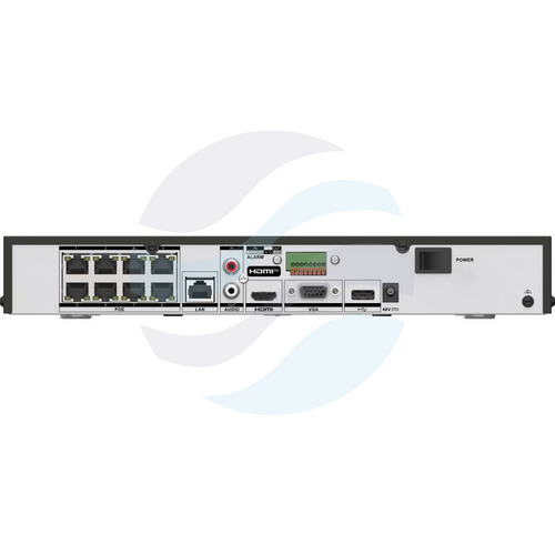 Hikvision DS-7608NXI-K1/8P/VPro Rejestrator NVR 8x kanałów IP max. 12Mpix, 80/80 Mbps, AcuSense, AcuSearch, AcuSeek, 1x HDMI 4K, 1x VGA, 1x SATA max. 16TB, LAN 1x Gbit + 8 portowy switch PoE 75W 802.3af/at, audio 1/1, Guanlan AI 2