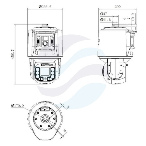Hikvision HM-TX3840-15/G0/T1 (15mm) (O-STD) Kamera IP termowizyjna TandemVu PTZ 384×288, 15.4mm + 4Mpix, 8mm + PTZ 4Mpix, 6-240mm, zoom 40x, 0.005/0.0003Lux, światło białe do 250m, śledzenie automatyczne, IP67, zewnętrzna 4